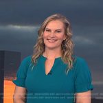 Emily West’s teal v-neck dress on Today