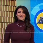 Erielle’s burgundy turtleneck top on Good Morning America