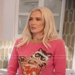 Erika’s pink cat print sweater on The Real Housewives of Beverly Hills