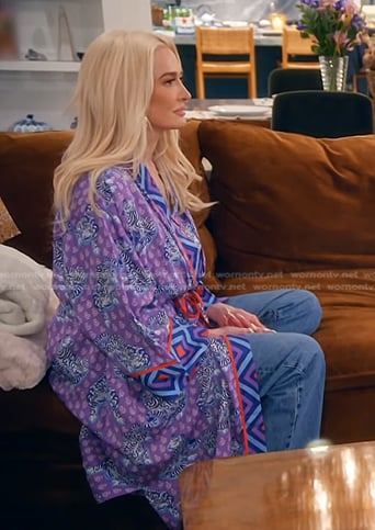 Erika’s purple animal print robe on The Real Housewives of Beverly Hills