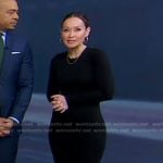 Eva’s black long sleeve fitted dress on Good Morning America