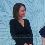 Eva’s black ruched v-neck dress on Good Morning America