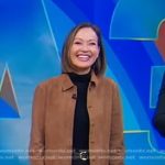 Eva’s brown suede jacket on Good Morning America