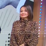 Eva’s leopard tie neck mini dress on Good Morning America