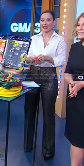 Eva’s metallic pants on Good Morning America