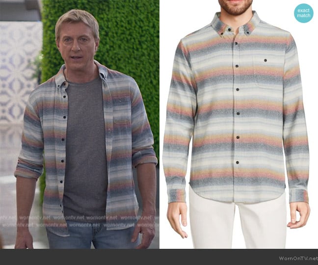 Ezekiel Hoover Striped Long Sleeve Shirt worn by Johnny Lawrence (William Zabka) on Cobra Kai