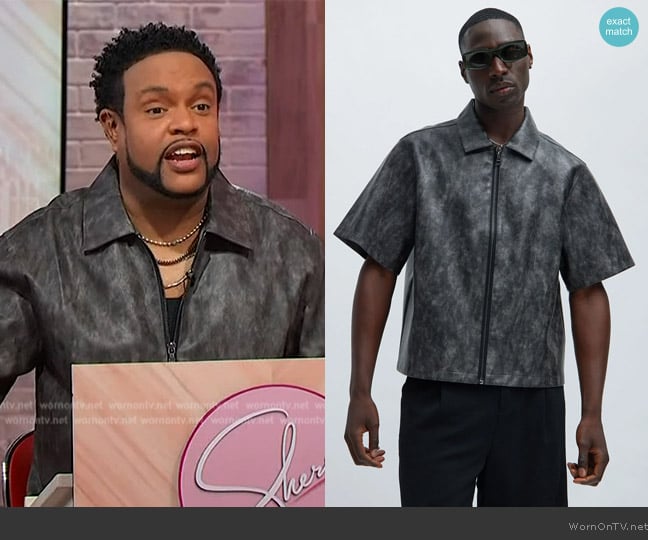 Nova Men Quincy Faux Leather Shirt worn by Jawn Murray on Sherri