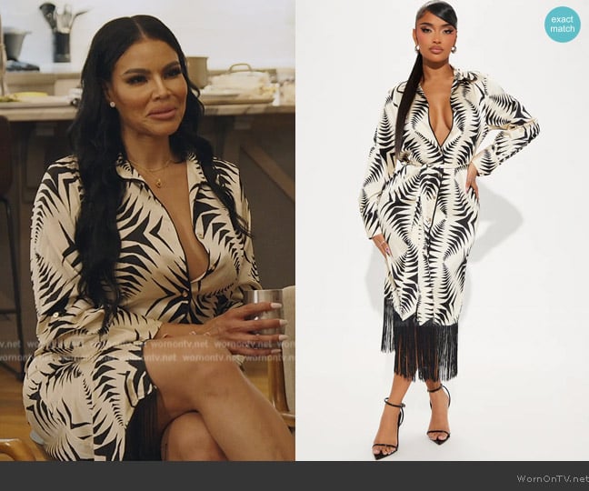 Fashion Nova Fringe Finesse Satin Midi Dress worn by Mia Thornton on The Real Housewives of Potomac