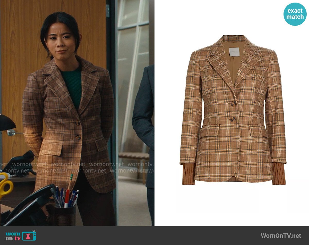 Favorite Daughter City Check Single-Breasted Blazer worn by Sarah Franklin (Leah Lewis) on Matlock