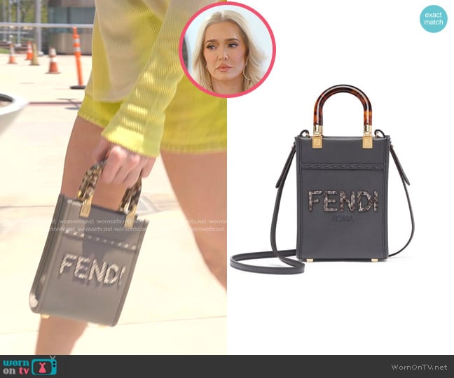 Fendi Mini Sunshine Shopper in Grey worn by Erika Jayne on The Real Housewives of Beverly Hills