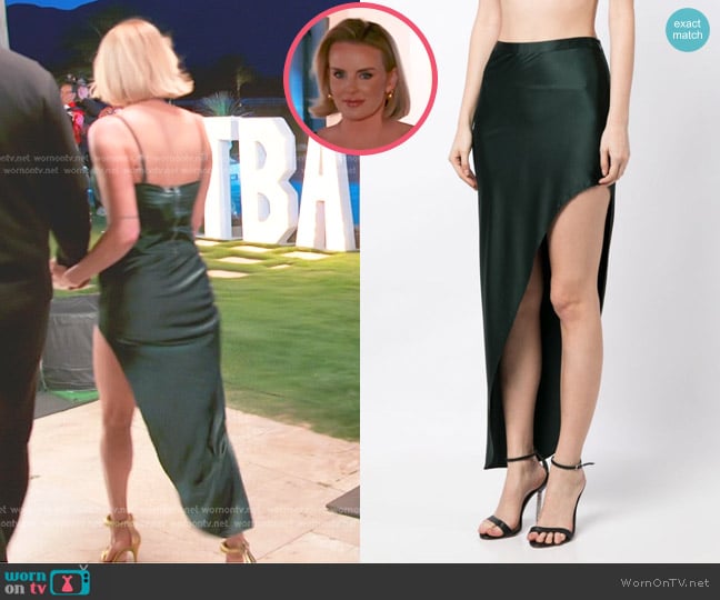 Fleur Du Mal High Slit Skirt in Envy worn by Whitney Rose on The Real Housewives of Salt Lake City