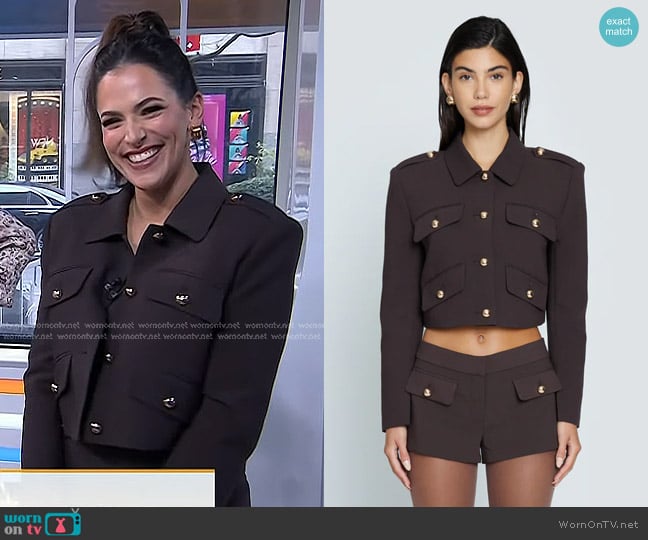 Foren Diana Cropped Jacket in Espresso worn by Janelle Lam on Today