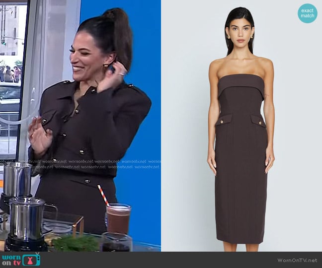 Foren Saya Midi Dress in Espresso worn by Janelle Lam on Today