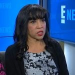 Jackee Harry’s silver floral print top on E! News