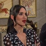 Gabi’s black polka dot blouse on Days of our Lives