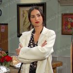 Gabi’s white wool jacket coat on Days of our Lives