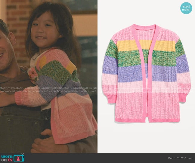 Old Navy Open-Front Cardigan Sweater for Toddler Girls worn by Jee-Yun Buckley Han (Bailey Leung) on 9-1-1