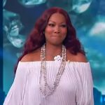 Garcelle Beauvais’s white off shoulder top on The Jennifer Hudson Show