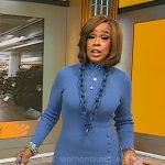 Gayle King’s blue knit midi dress on CBS Mornings