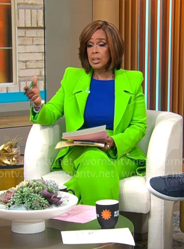 Sergio Hudson's lime green suit on CBS Mornings