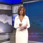 Gayle King’s long white polo dress on CBS Mornings