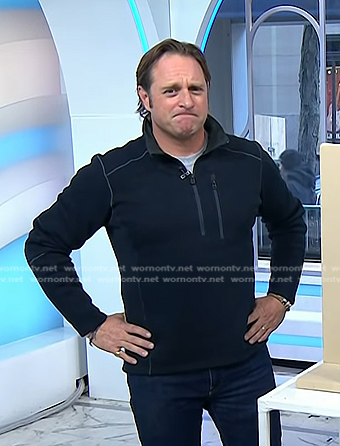 George Oliphant's black zip chest pocket sweater on Today