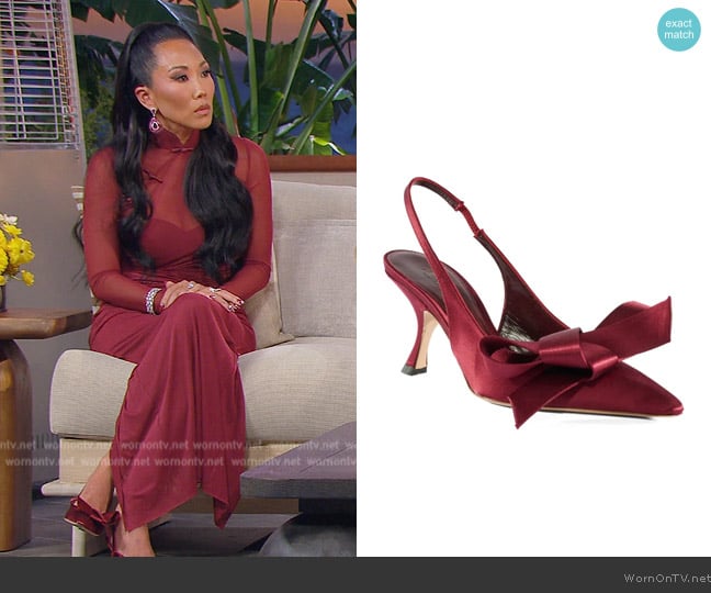 Katie’s burgundy velvet pumps on RHOC