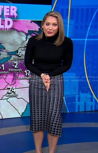 Ginger's black knit pencil skirt on Good Morning America