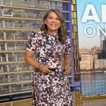Ginger’s floral tie neck midi dress on Good Morning America