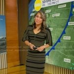 Ginger’s green striped knit dress on Good Morning America