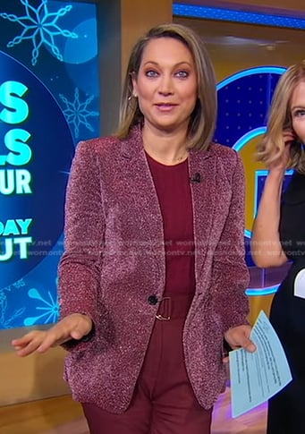 Ginger’s pink lurex blazer on Good Morning America