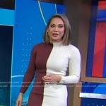 Ginger’s brown and white colorblock dress on Good Morning America