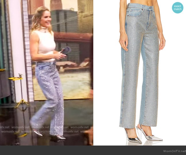 Giuseppe Di Morabito Sequin Straight Leg Pants worn by Sara Haines on The View