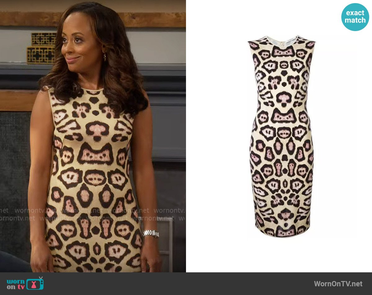 Givenchy Jaguar Printed Milano Jersey Dress worn by Ivy Reed (Essence Atkins) on Poppas House