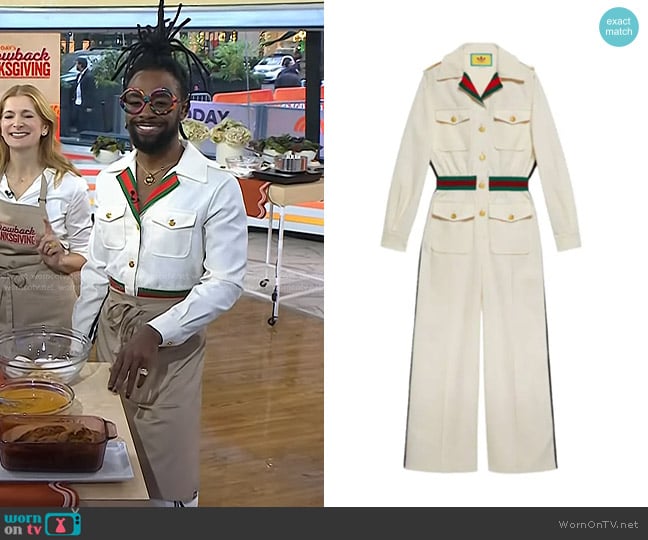 Gucci x Adidas GG Jumpsuit worn by Lazarus Lynch on Today