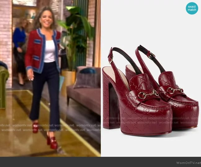 Gucci Interlocking G Cutout Platform Sandal worn by Sunny Hostin on The View