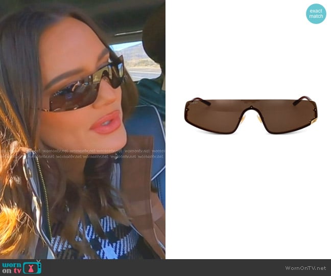 Gucci Shield-frame Sunglasses worn by Meredith Marks on The Real Housewives of Salt Lake City