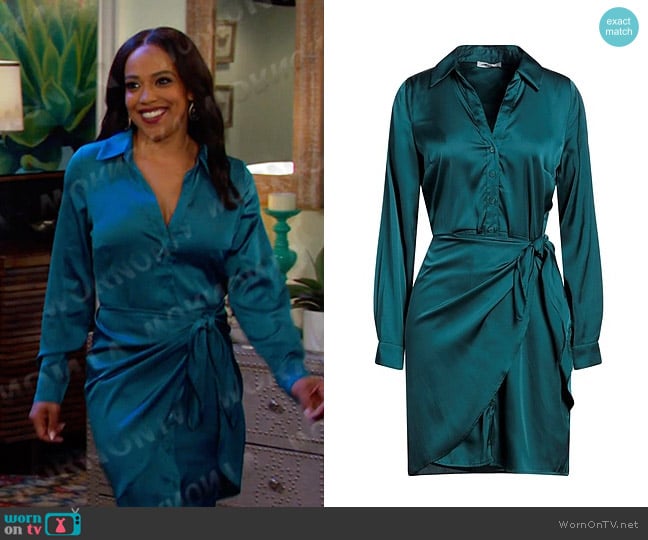 Guess Alya Dress in Green worn by Jada Hunter (Elia Cantu) on Days of our Lives