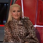 Gwen’s leopard tie neck blouse on The Voice