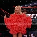 Gwen’s red ruffle mini dress on The Voice