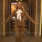 Gwyneth Paltrow’s olive corduroy blazer and pants on The Drew Barrymore Show