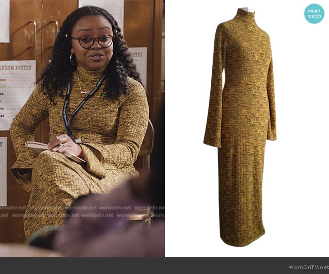 H&M Long Sleeve Bodycon Dress worn by Janine Teagues (Quinta Brunson) on Abbott Elementary