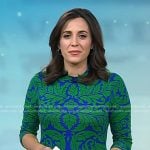 Hallie’s blue and green leaf print dress on Today