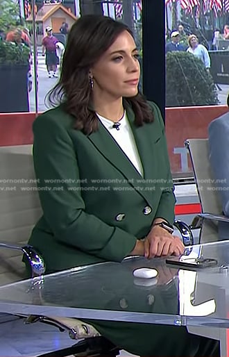 Hallie’s green double breasted blazer on Today