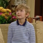 Harrison’s blue striped sweater on The Young and the Restless