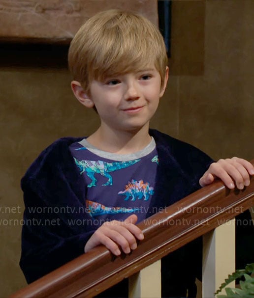 Harrison’s dinosaur pajamas on The Young and the Restless