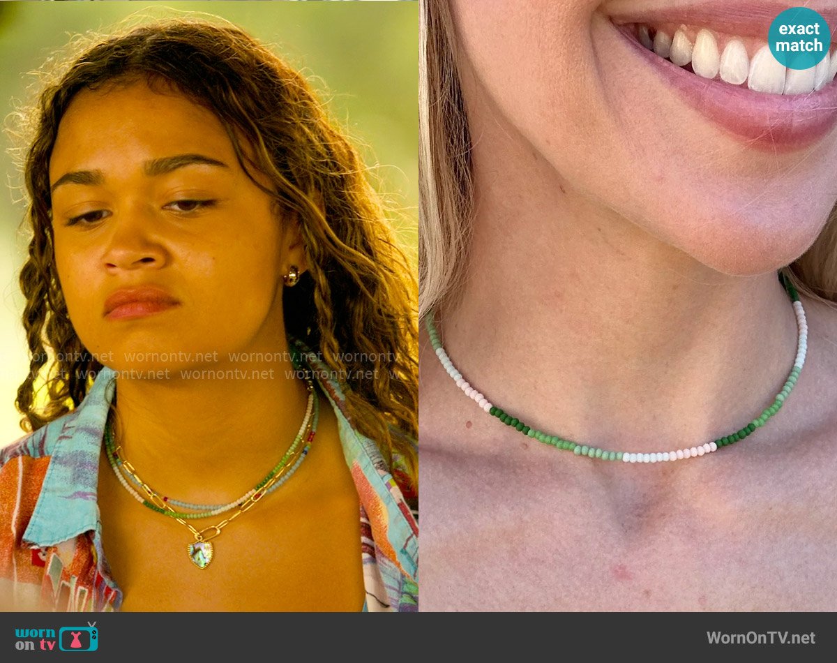 Head High Surf Club Seaweed Salad Choker worn by Kiara Carrera (Madison Bailey) on Outer Banks