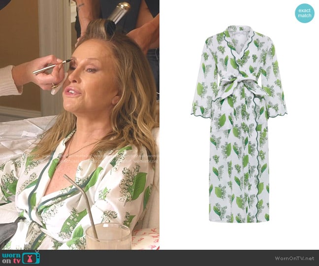 Kathy’s lily print robe on The Real Housewives of Beverly Hills