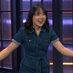 Helen J Shen’s denim jumpsuit on The Kelly Clarkson Show