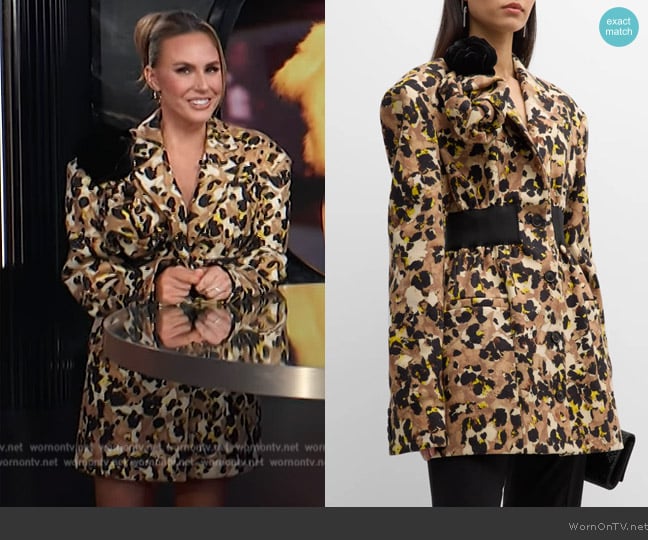 Hellessy Finn Rosette Single-Breasted Blazer Jacket worn by Keltie Knight on E! News